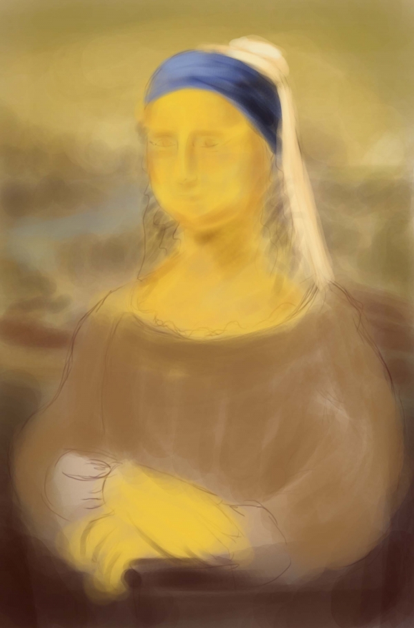 Creation of Mona Lisa with a Pearl earring: Step 3